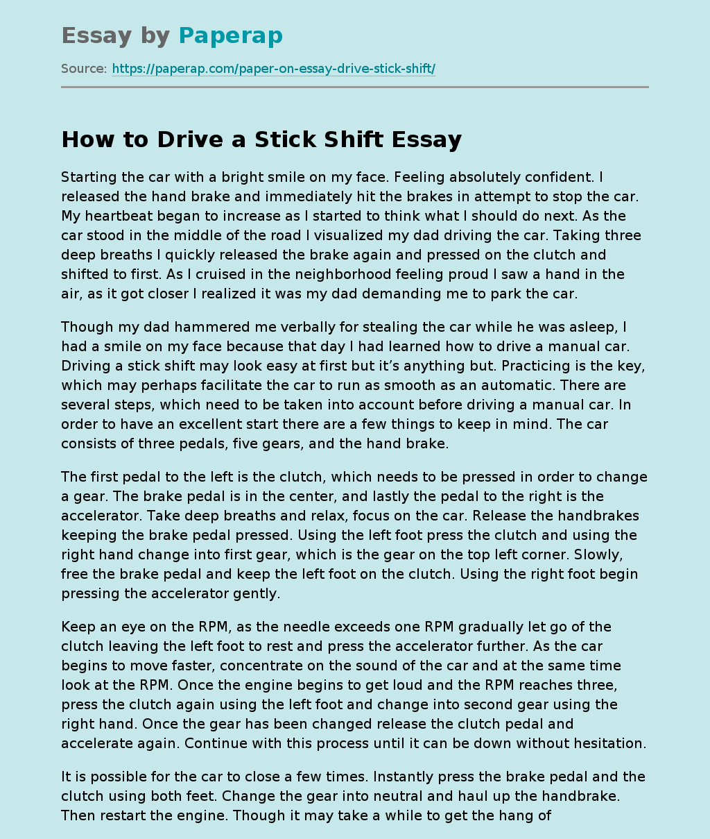 How to Drive a Stick Shift