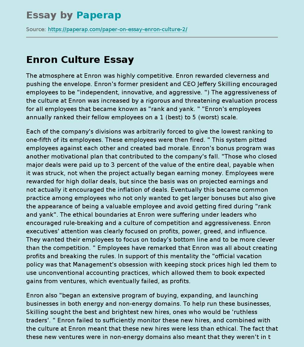 Enron Culture