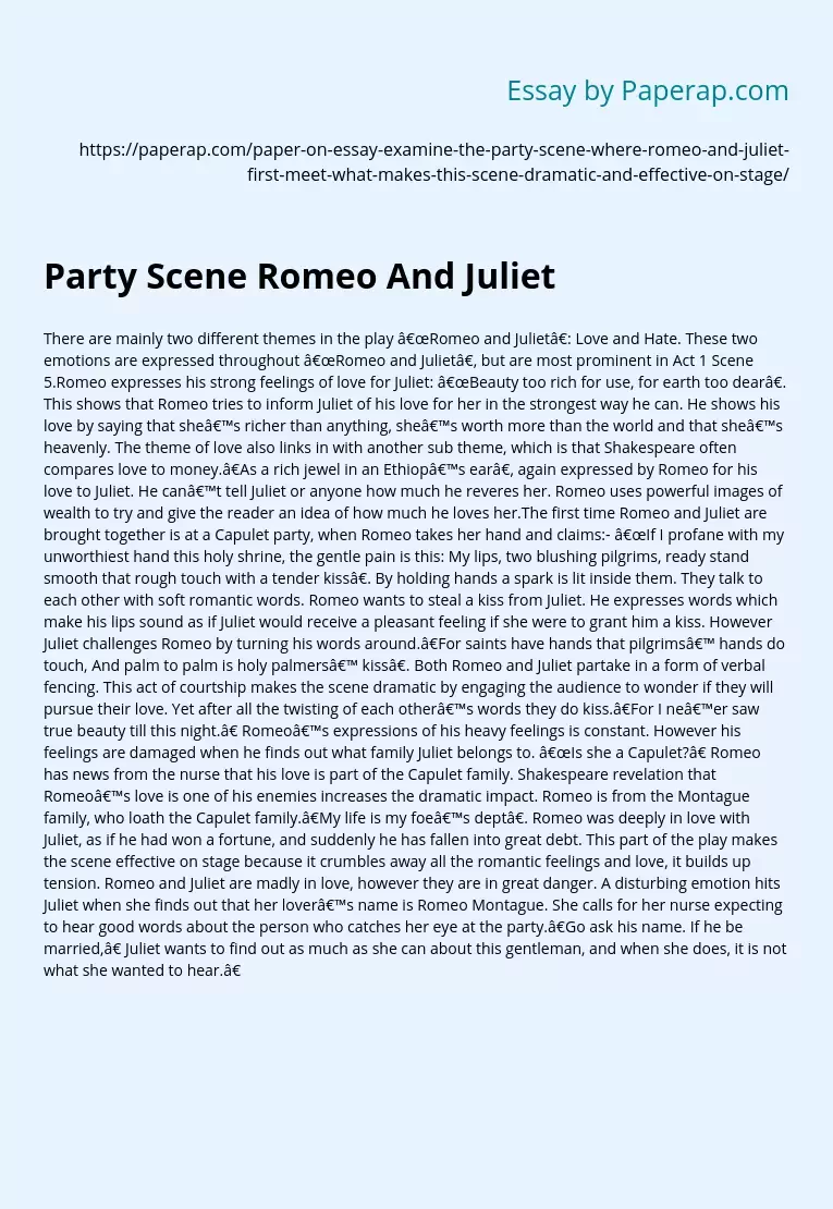 Party Scene Romeo And Juliet