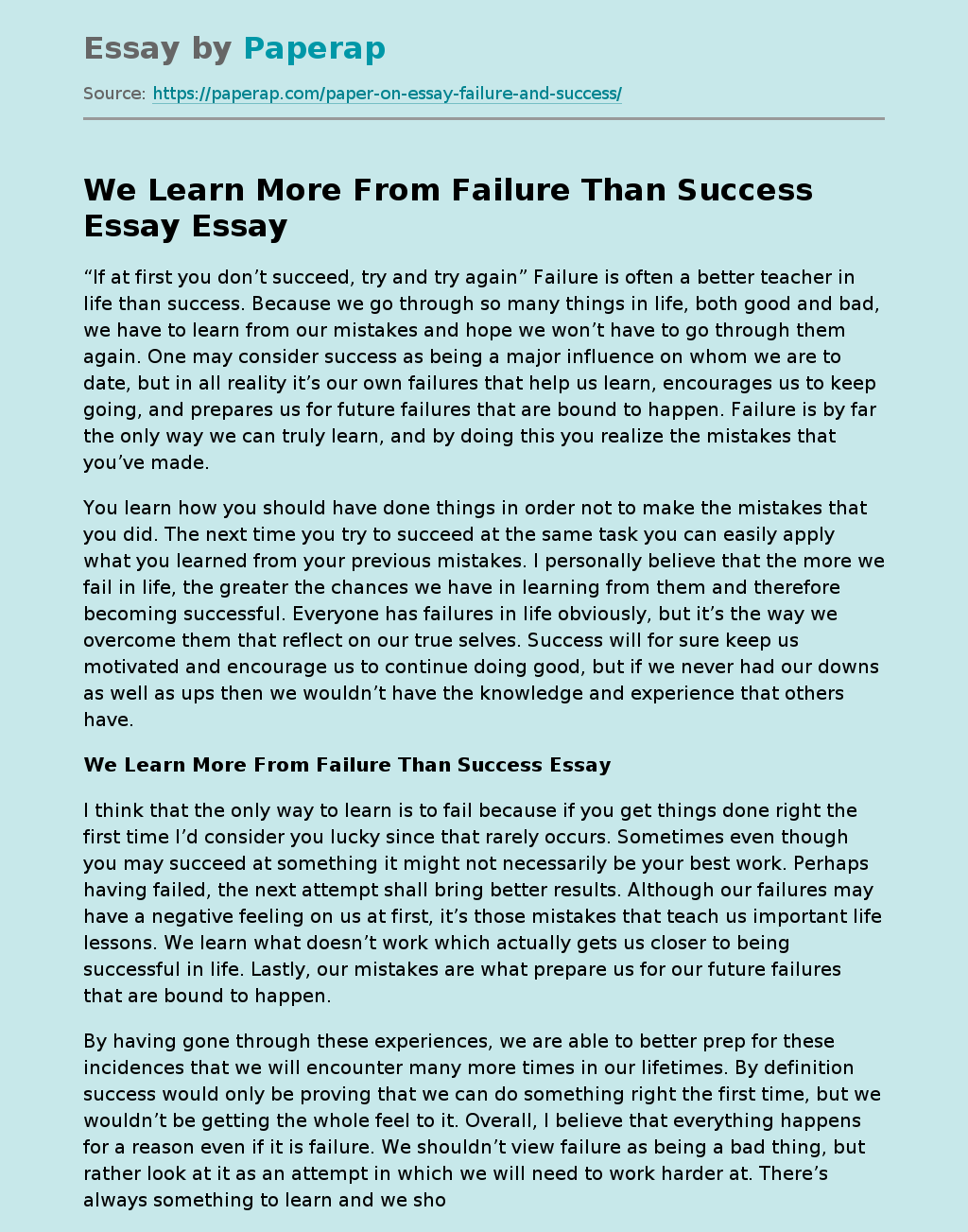 business failure essay