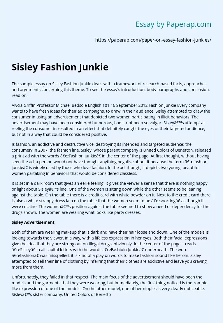 Sisley Fashion Junkie