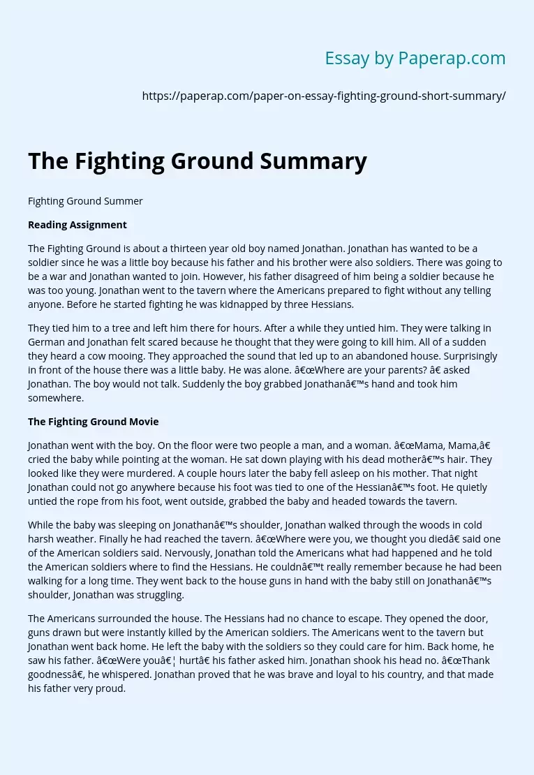 The Fighting Ground Summary