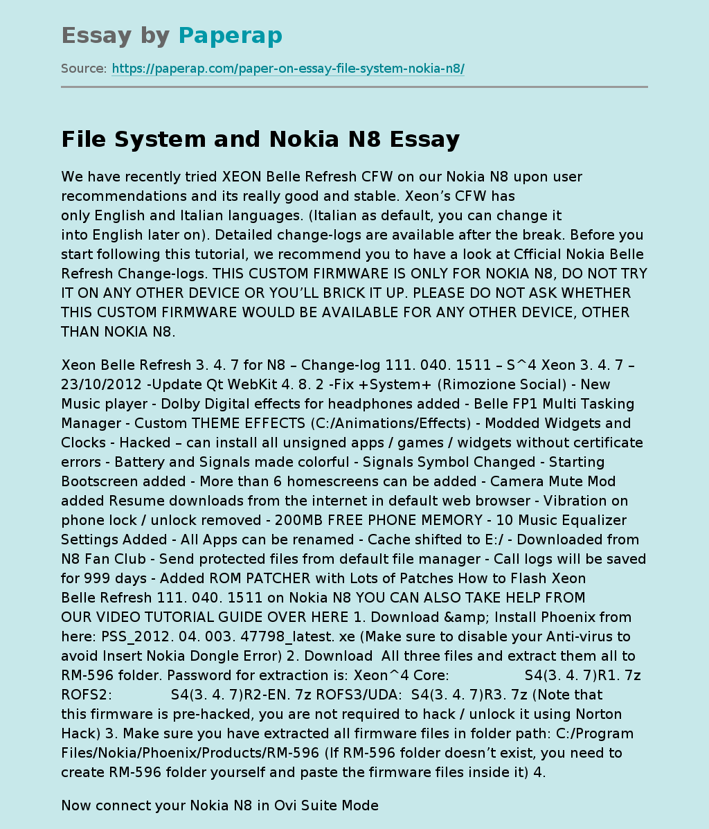 File System and Nokia N8