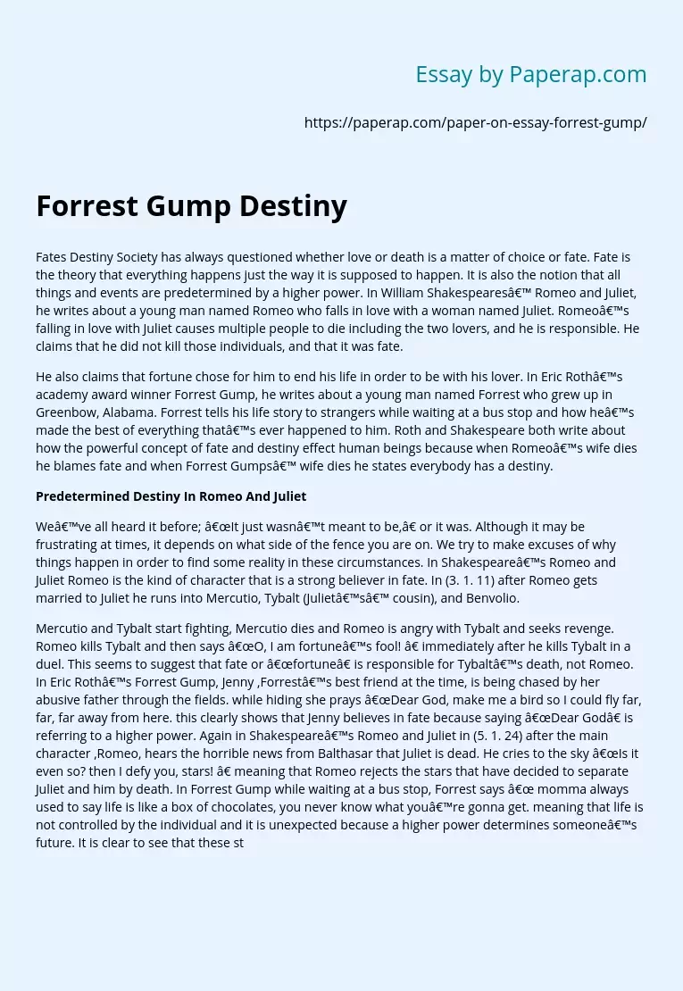 Forrest Gump Destiny