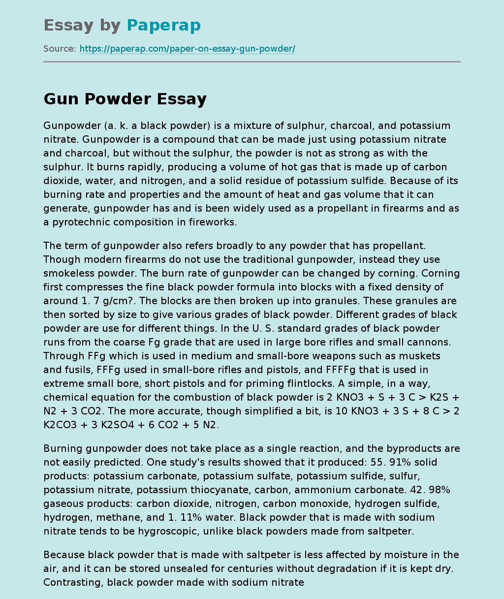 Gun Powder Essa