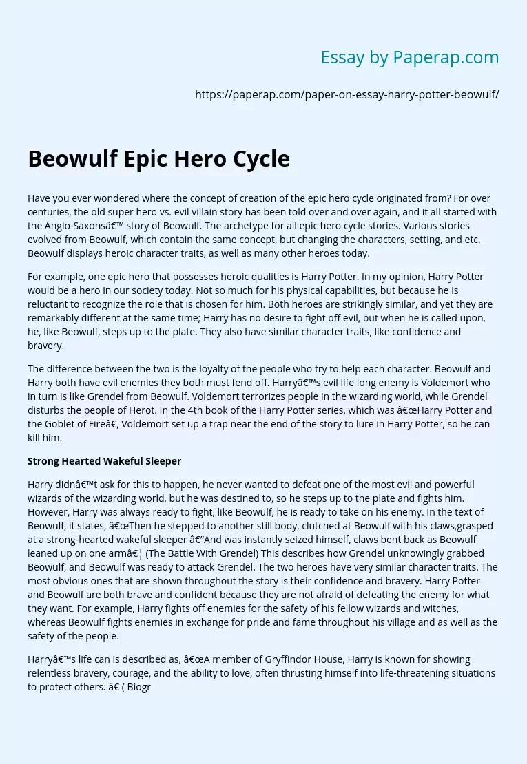 Beowulf Epic Hero Cycle