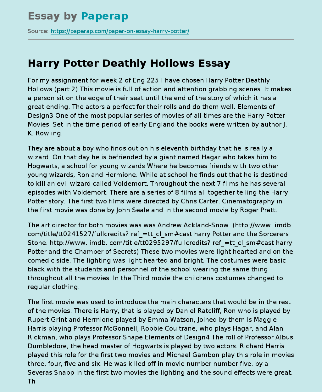 Harry Potter Deathly Hollows