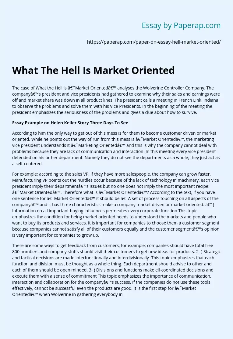 What the Hell Is Market Oriented