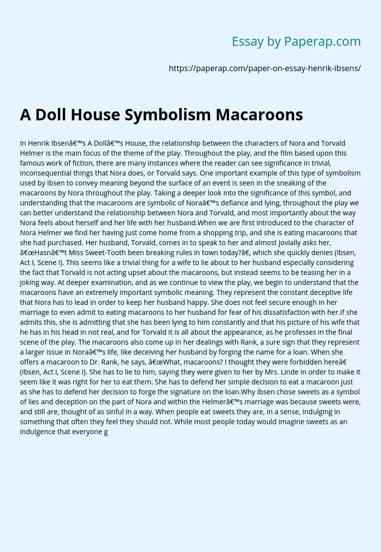 A Doll House Symbolism Macaroons