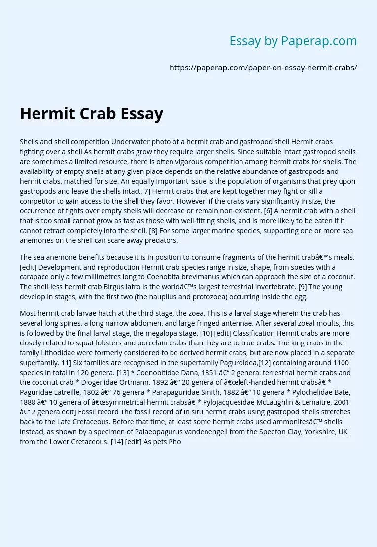 Hermit Crab Essay