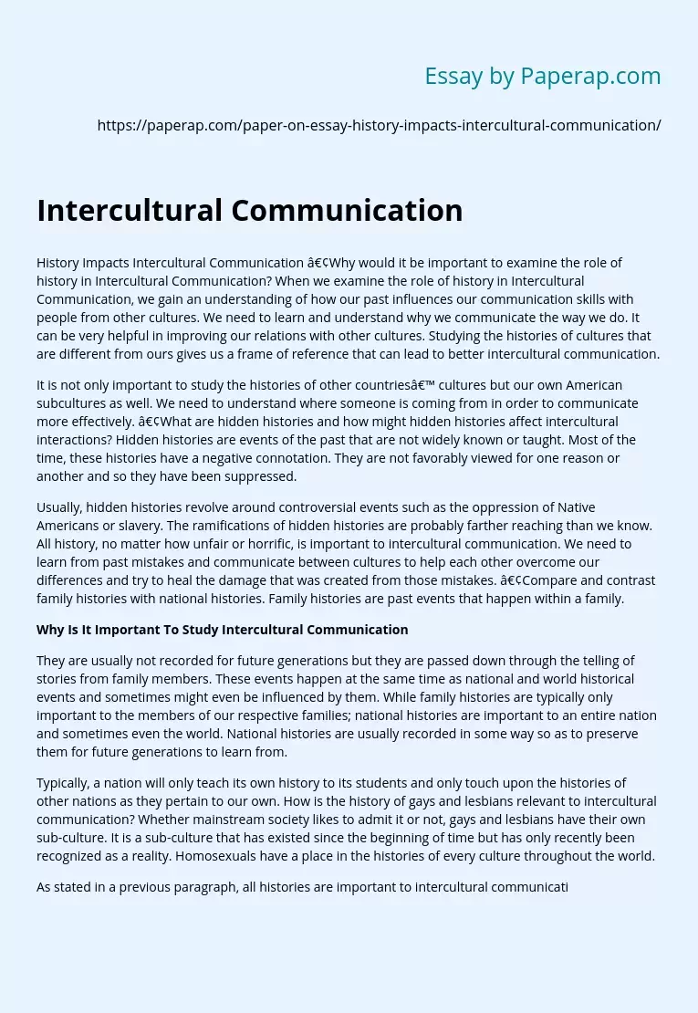 Why Is It Important To Study Intercultural Communication
