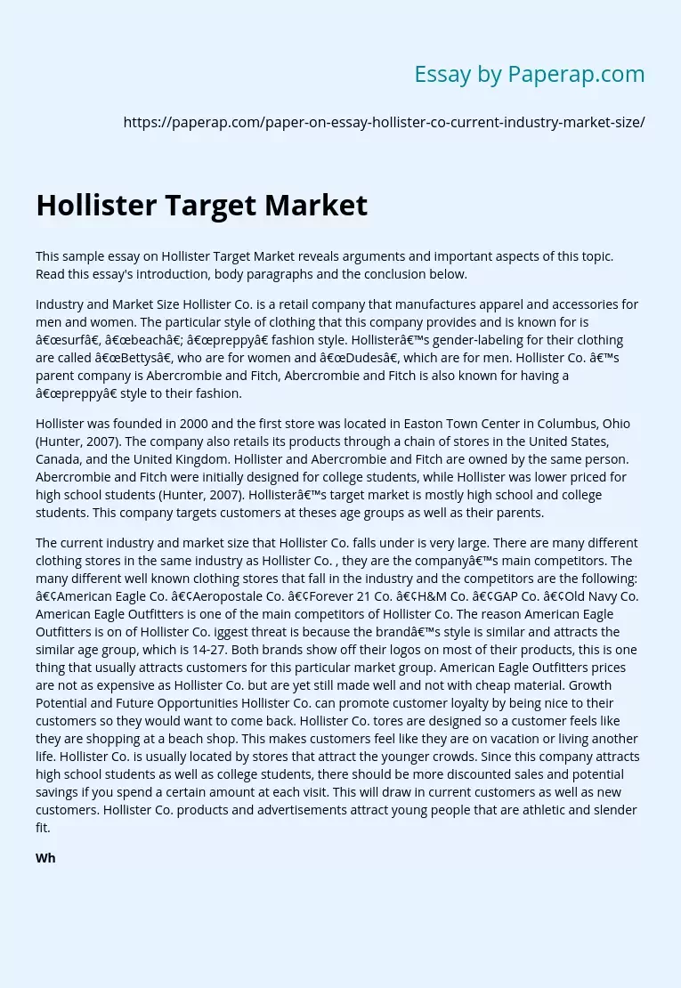 Hollister Target Market