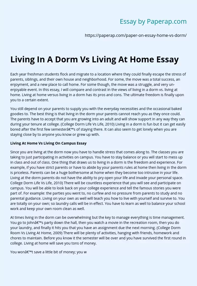 dorm description essay