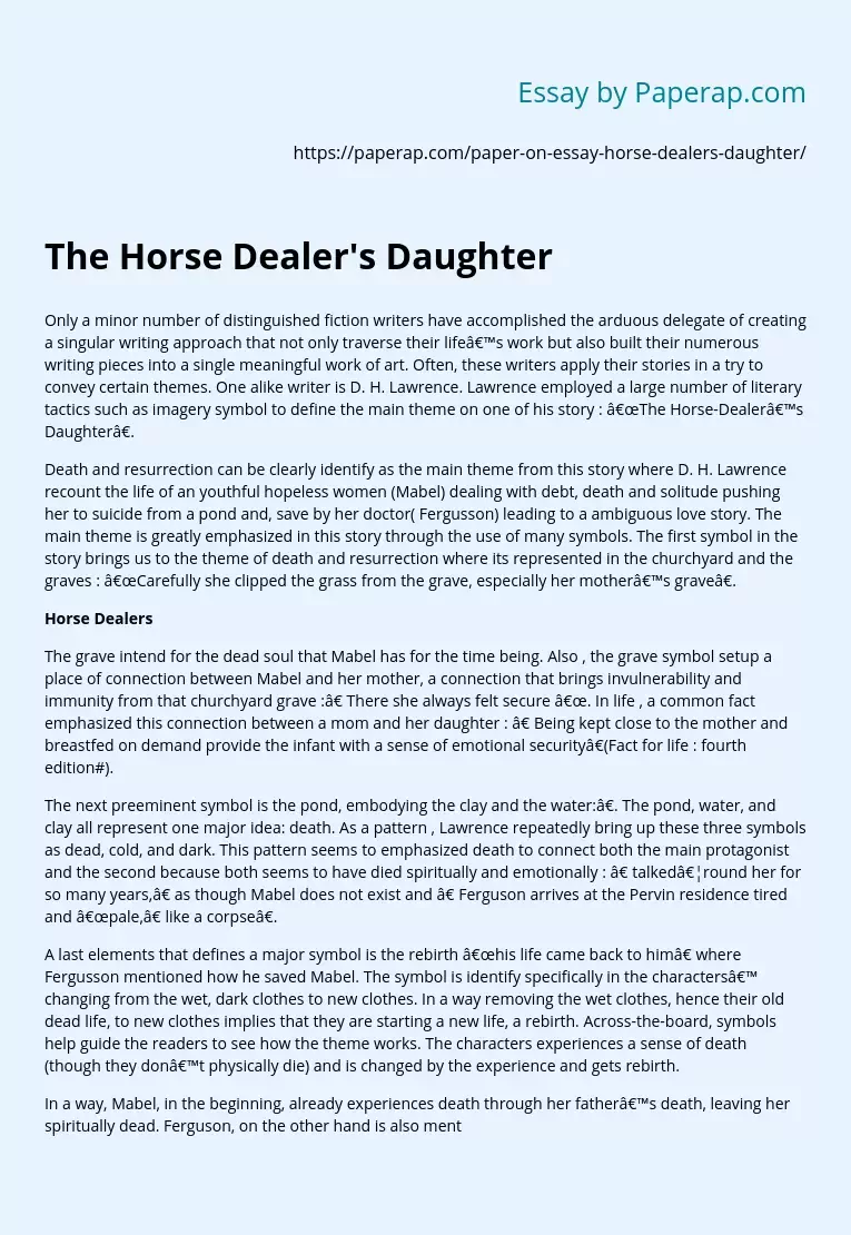 The Horse Dealer's Daughter