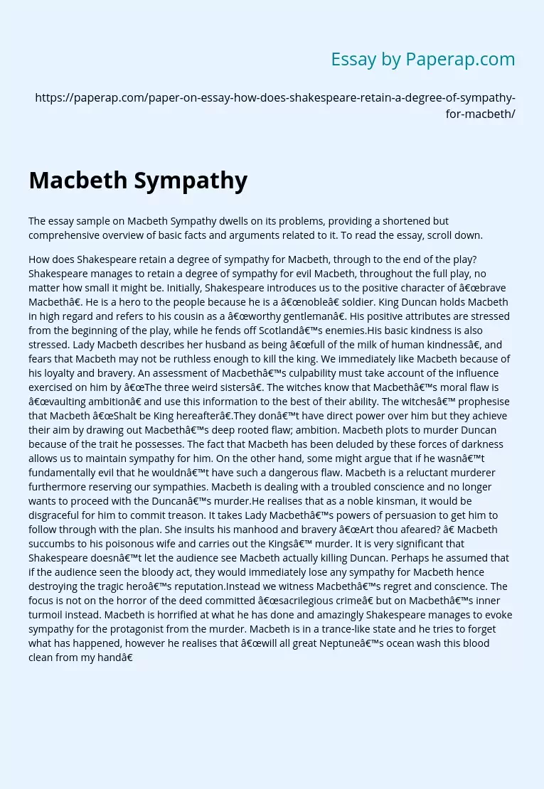 Macbeth Sympathy