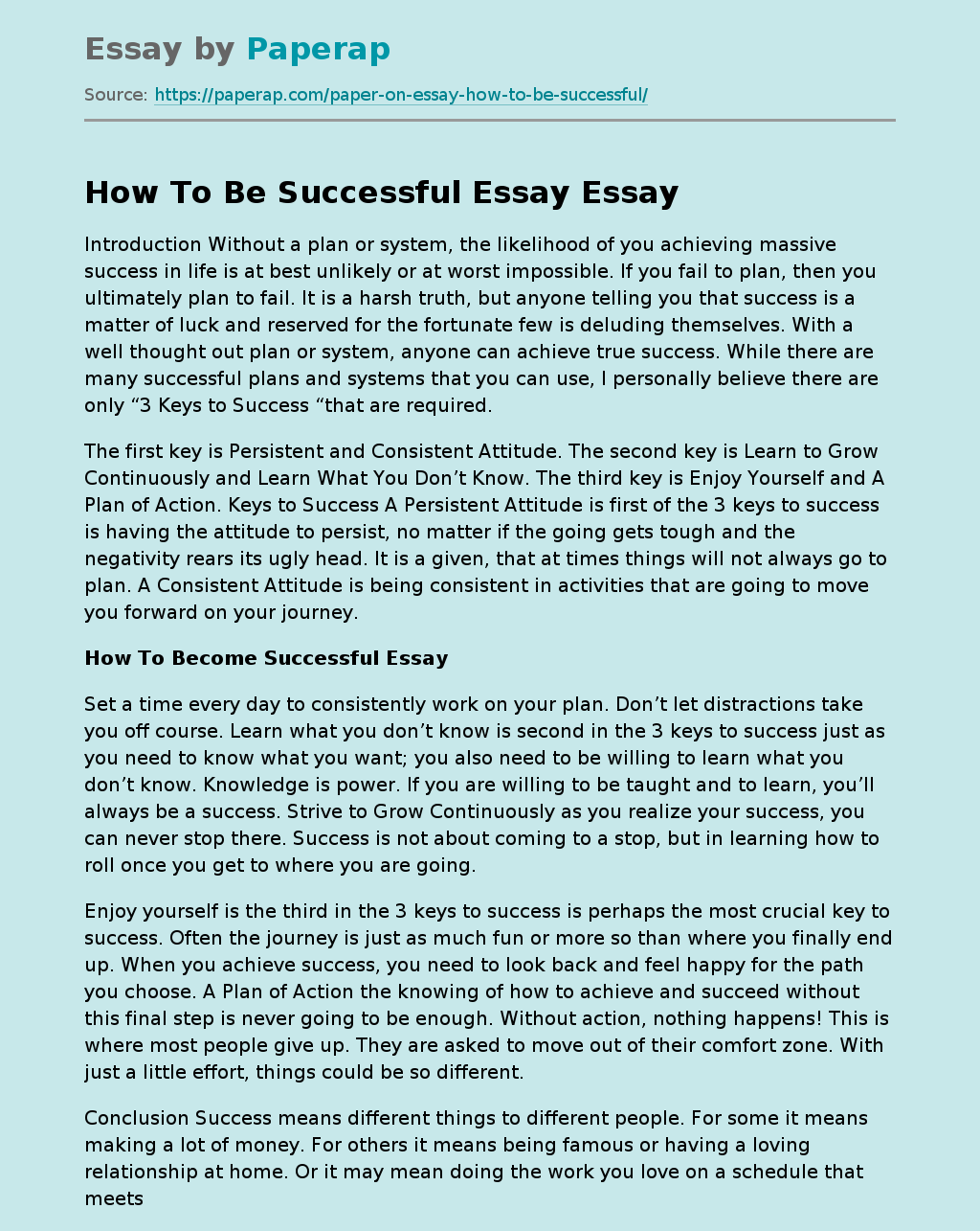 success essay conclusion