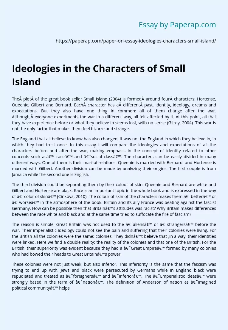 Ideologies in the Characters of Small Island