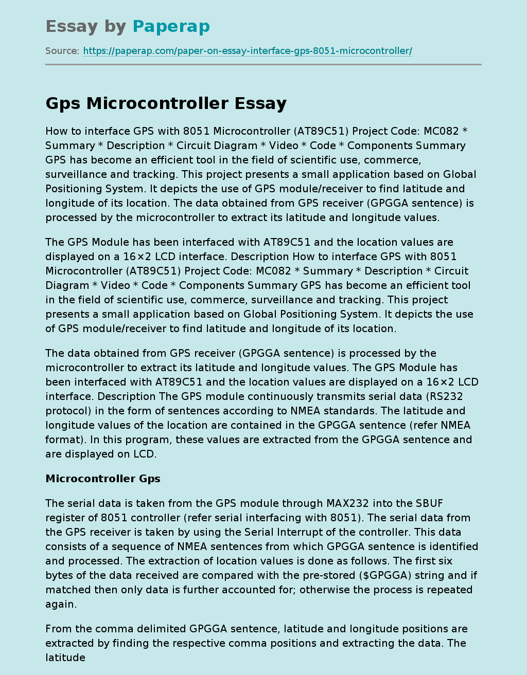 Gps Microcontroller