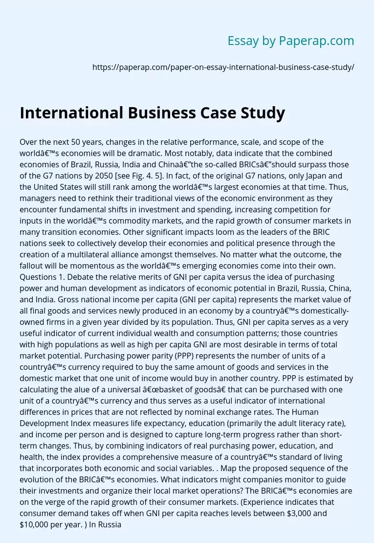 International Business Case Study