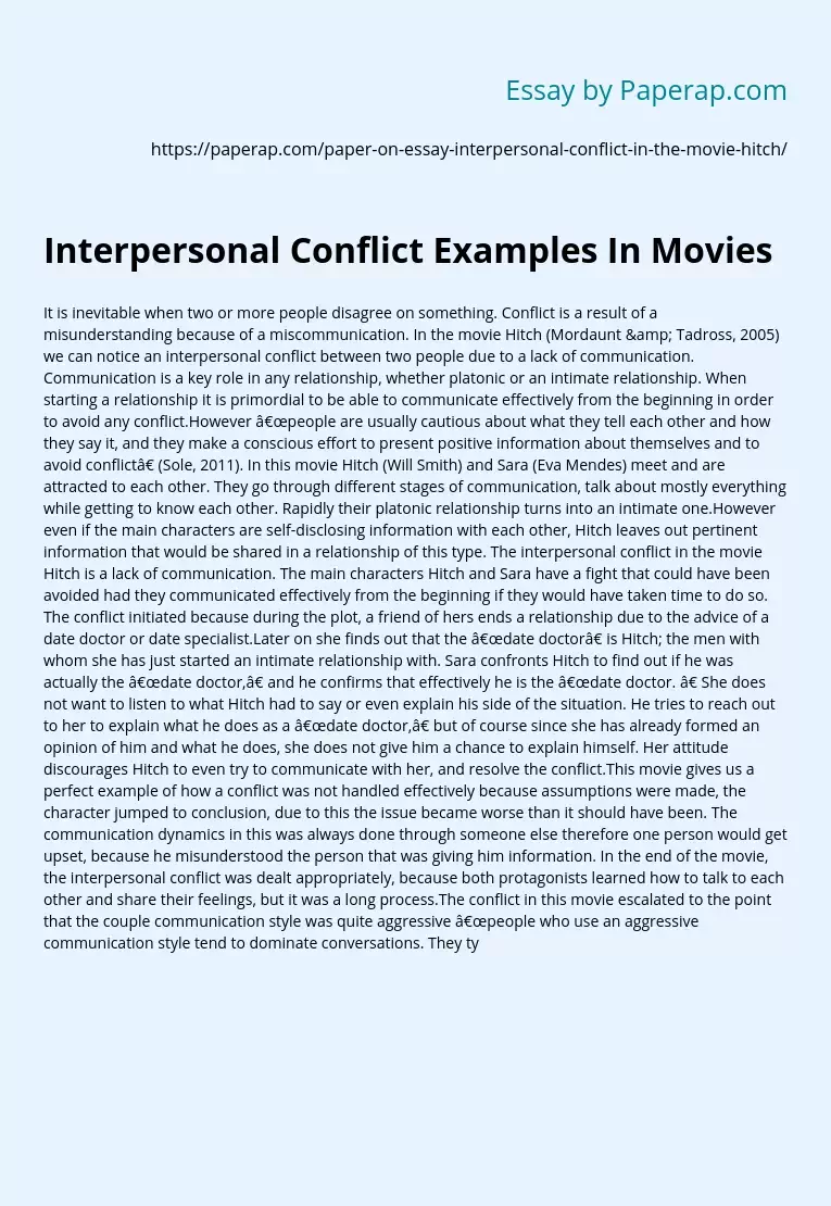 Interpersonal Conflict Examples In Movies