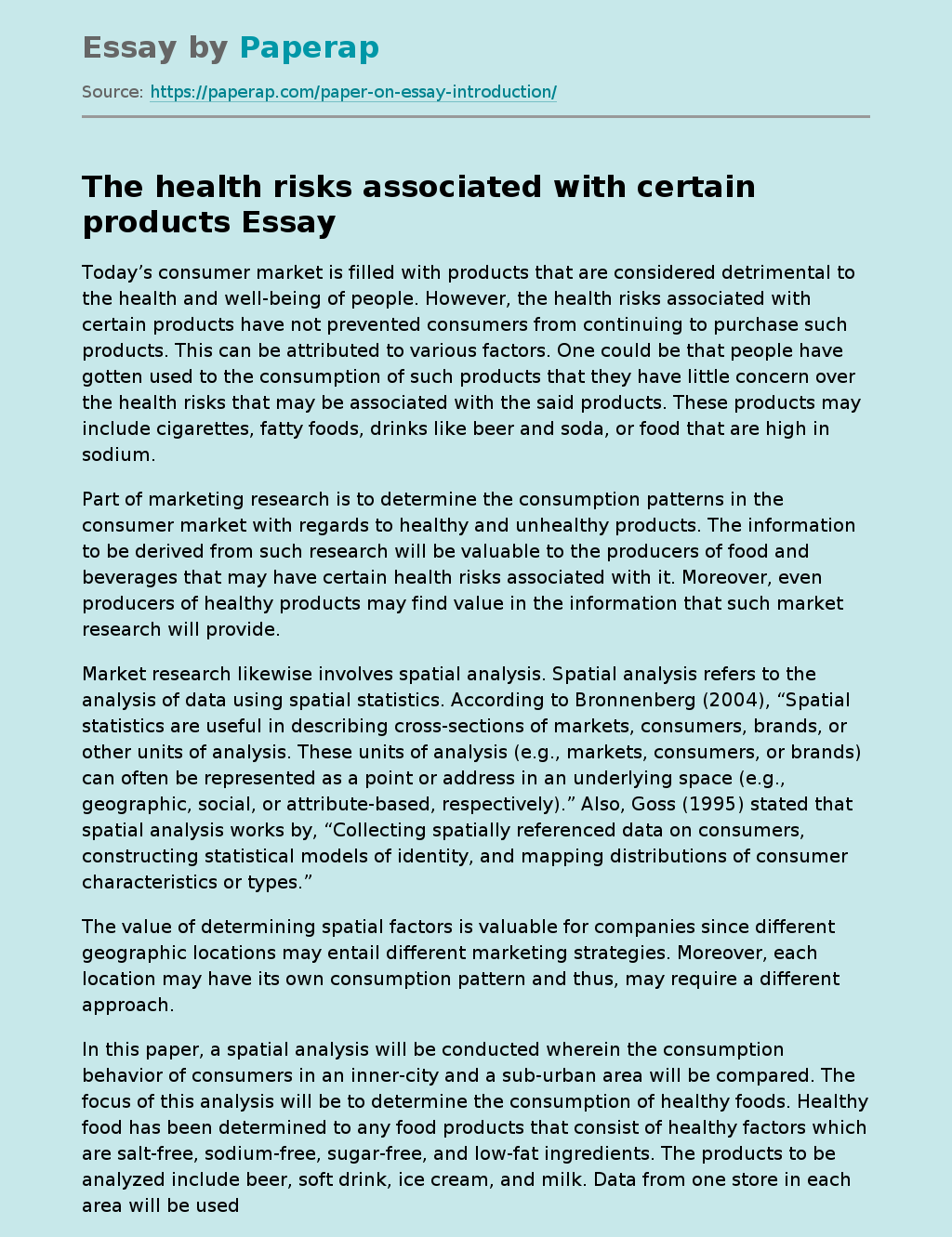 The Health Risks Associated With Certain Products