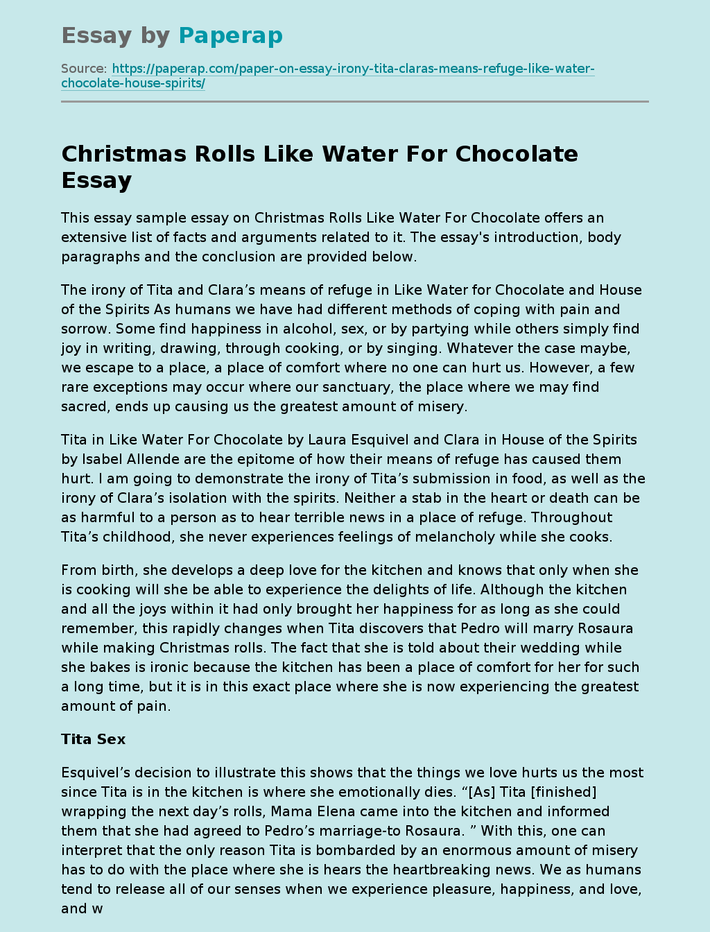 Christmas Rolls Like Water For Chocolate