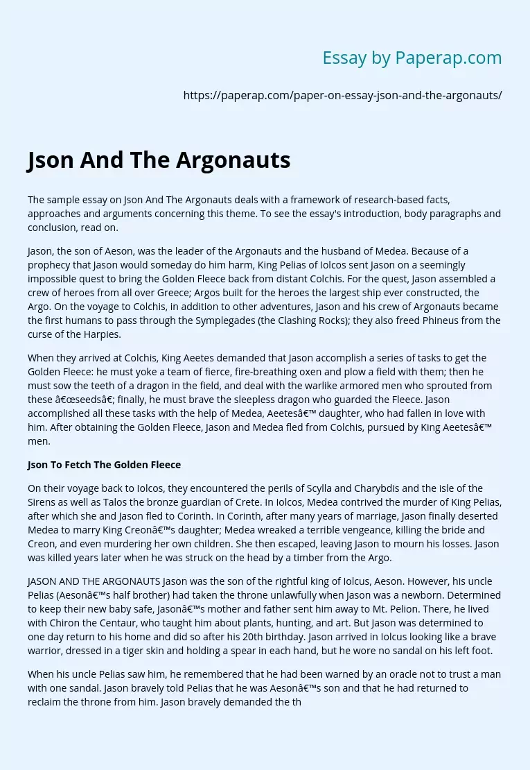 Json And The Argonauts