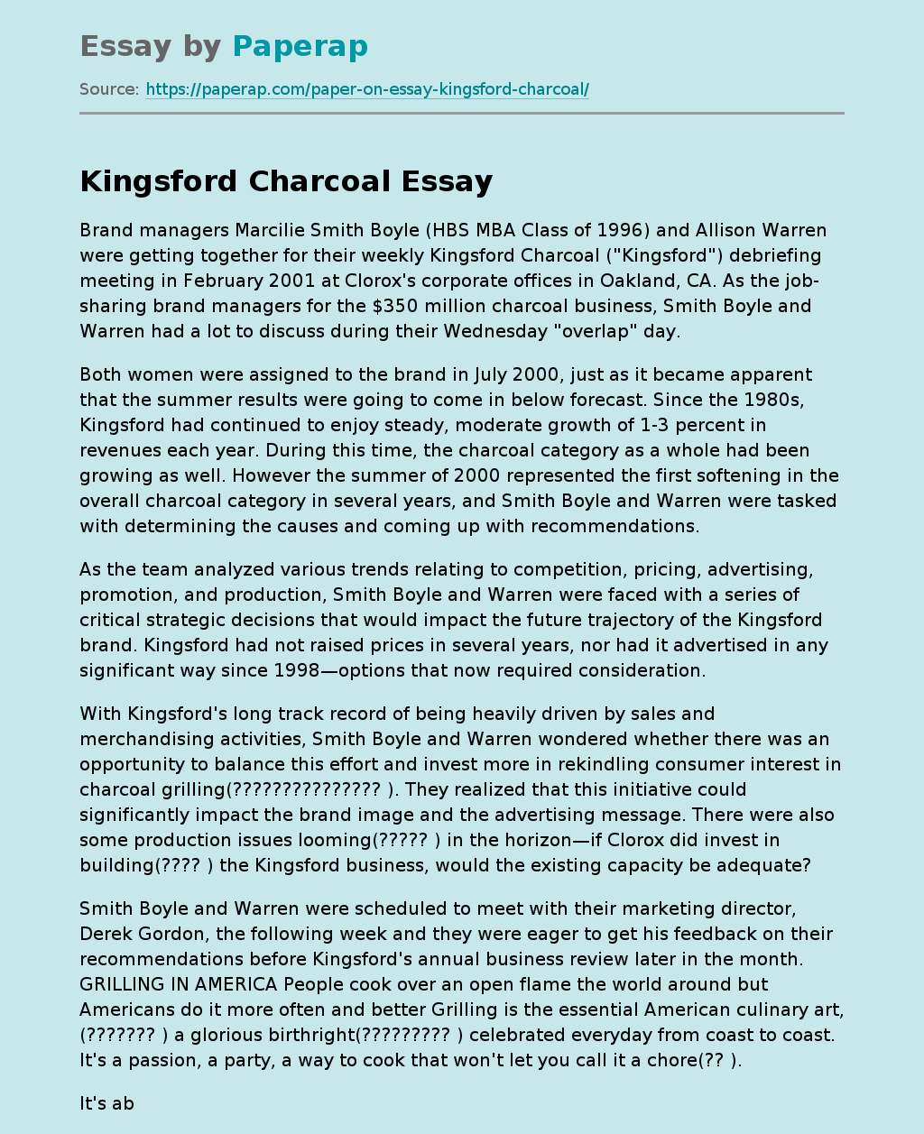 Kingsford Charcoal