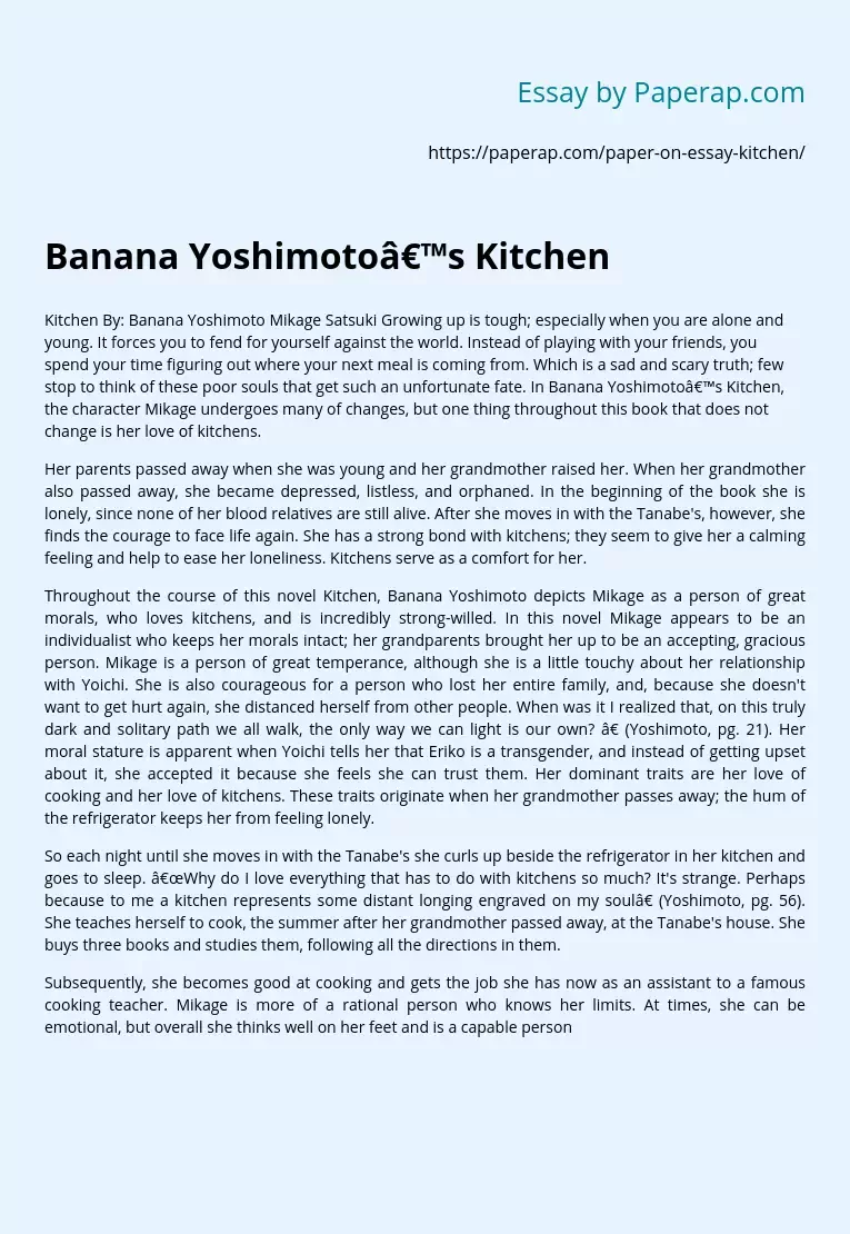 Banana Yoshimoto’s Kitchen