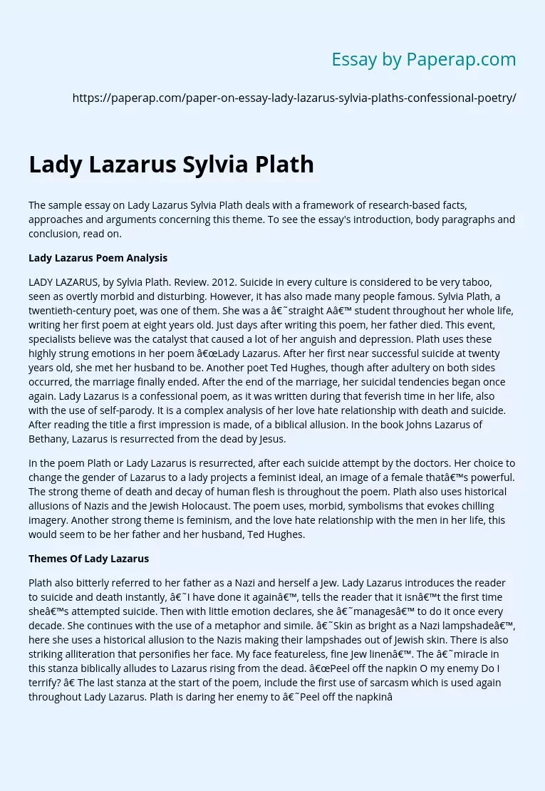 lady lazarus theme