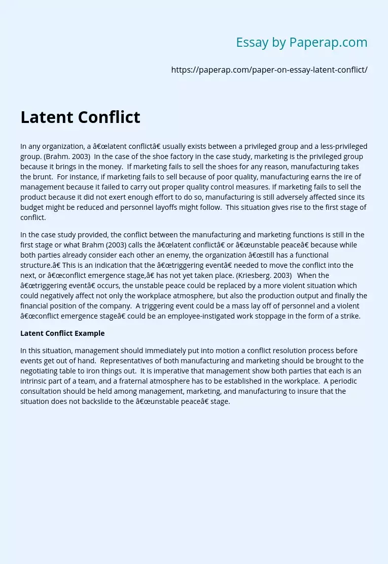 Latent Conflict Example