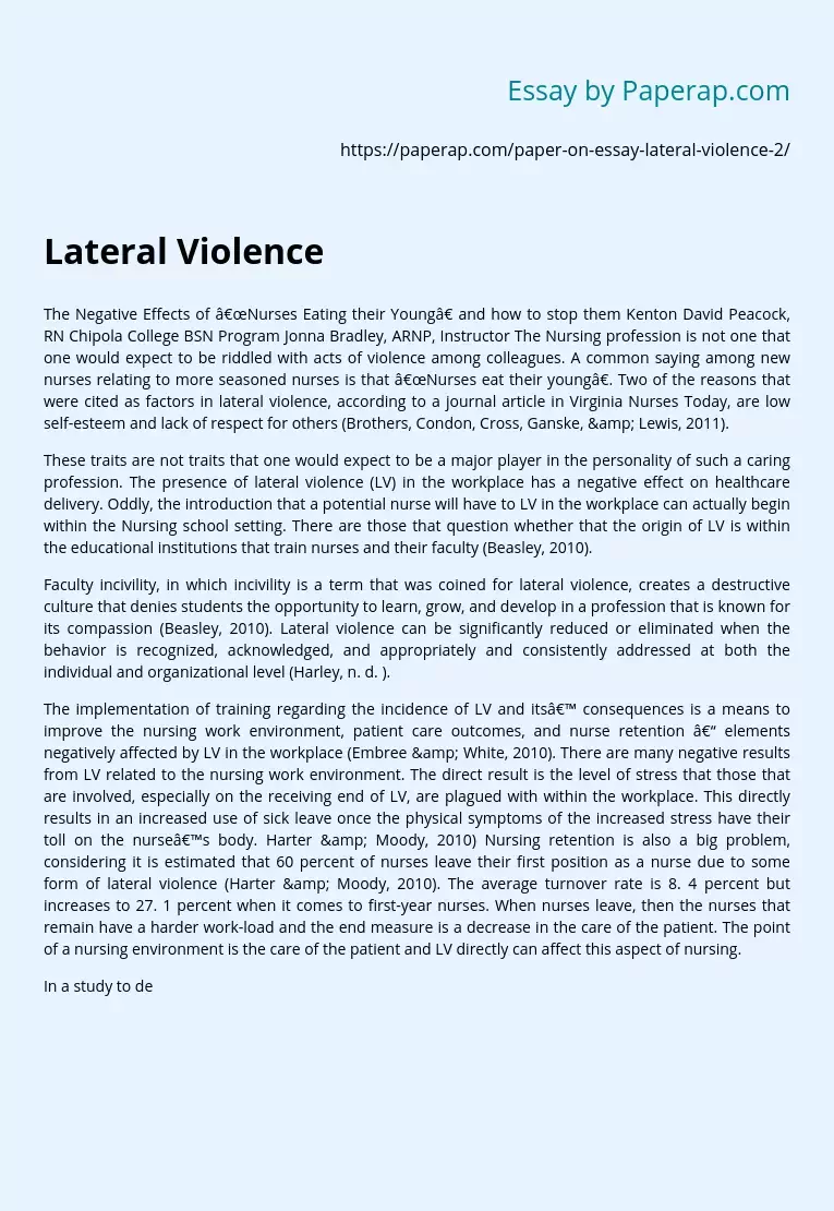 Lateral Violence