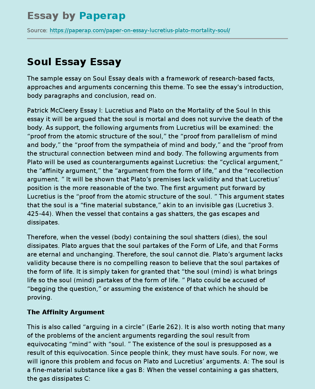 Soul Essay: Research-Based Approaches