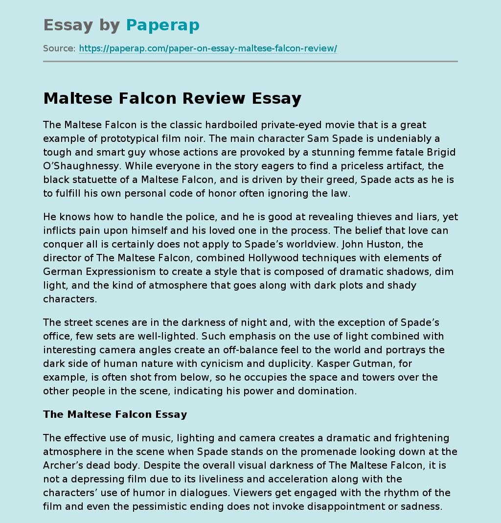 Maltese Falcon Review