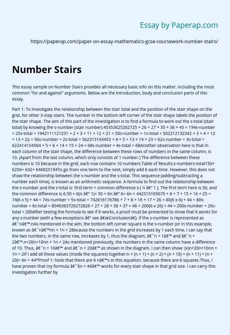 Number Stairs: Pros and Cons