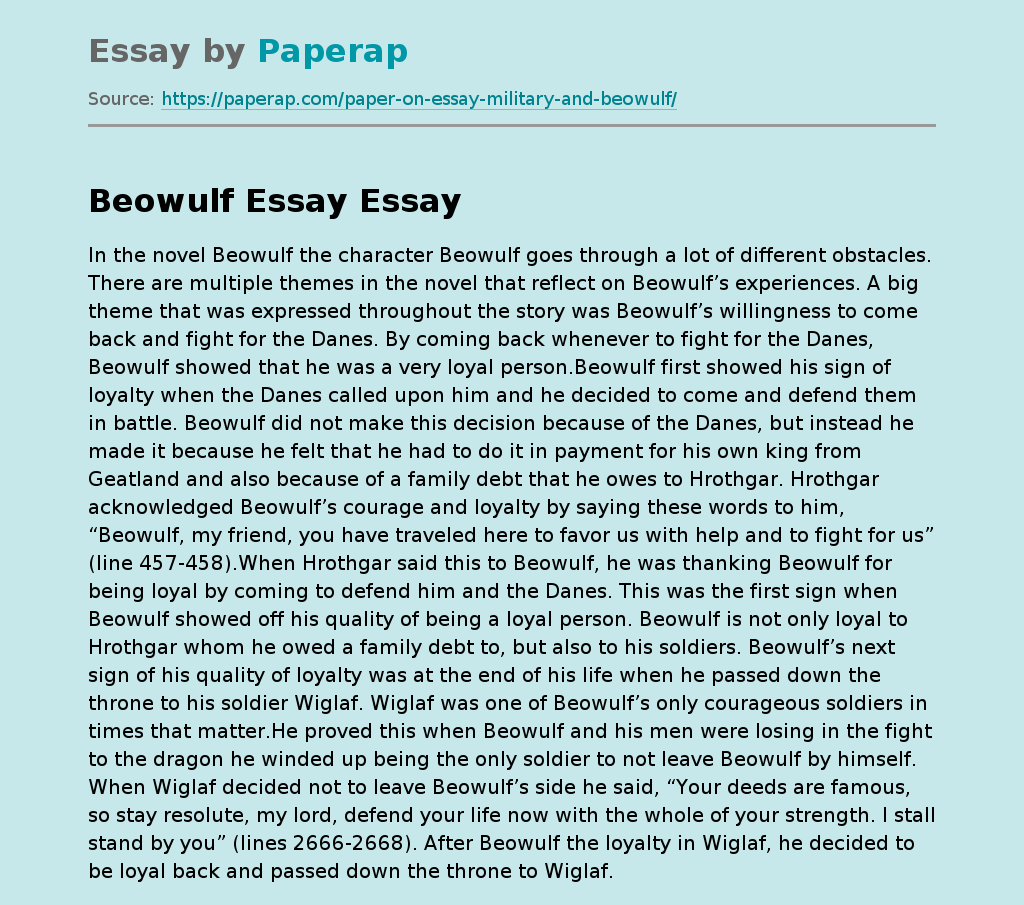 themes in beowulf essay
