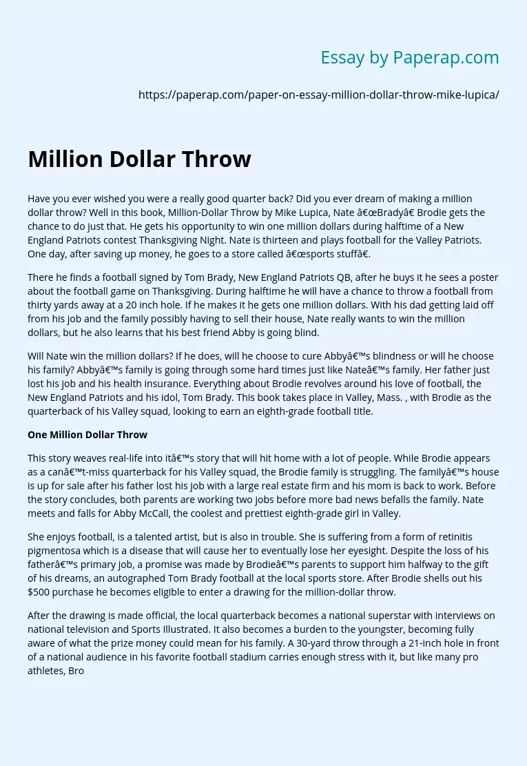 Million Dollar Throw