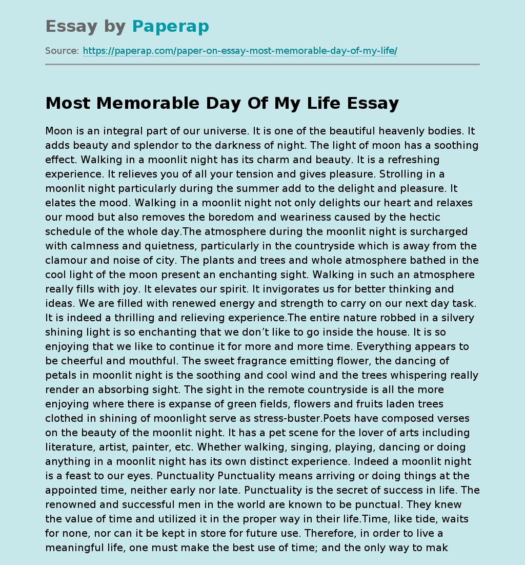 the best day of life essay