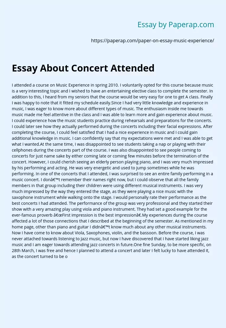 concert essay paper