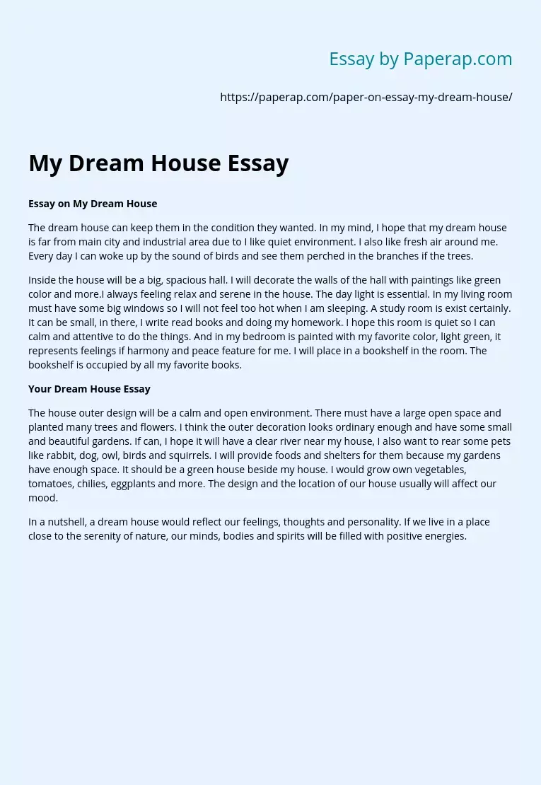 essay about my house