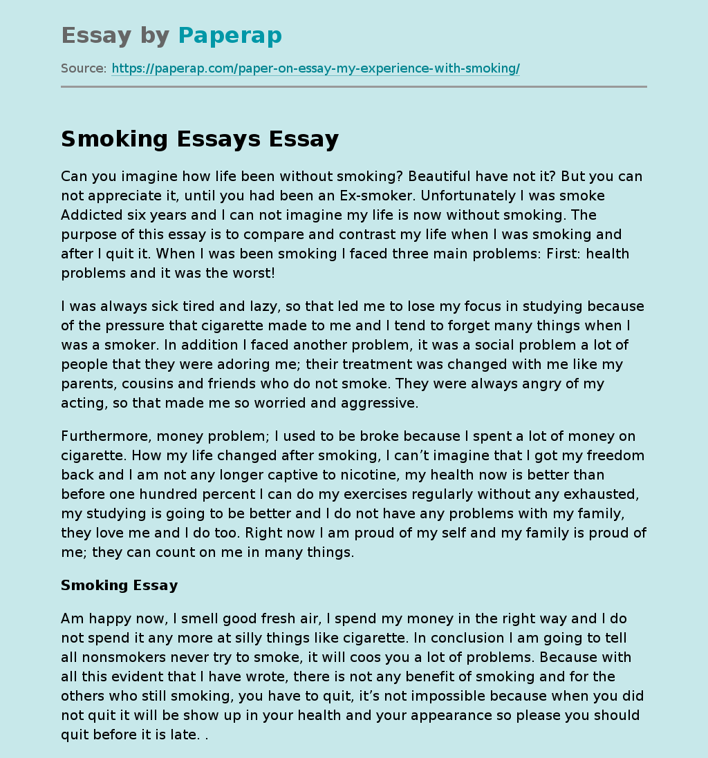 Smoking Essays