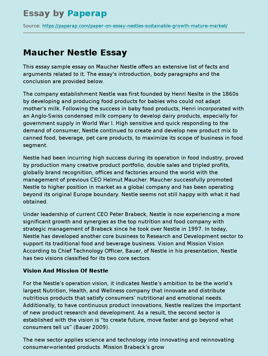 Maucher Nestle