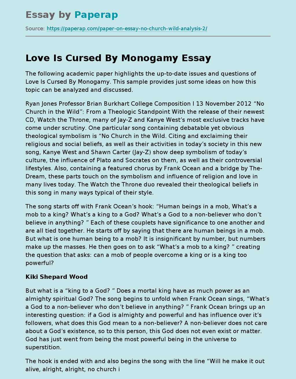 Love Is Cursed By Monogamy