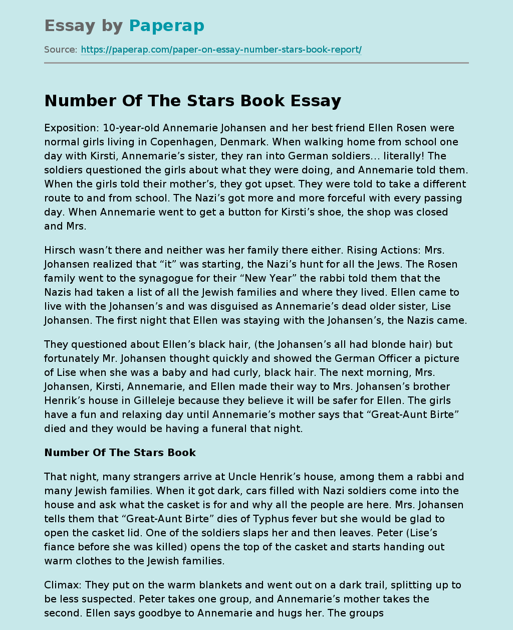 Number Of The Stars Book