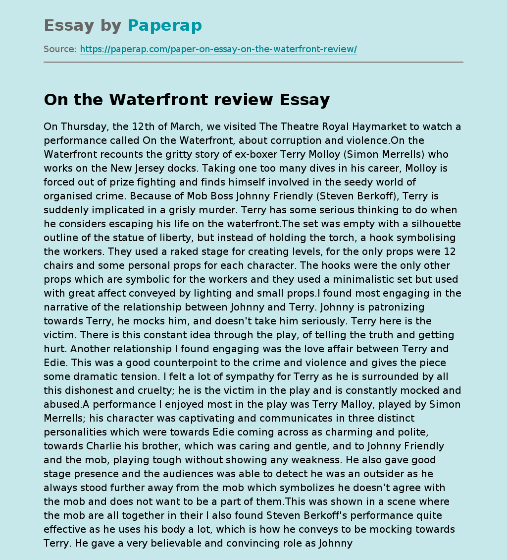 On the Waterfront review