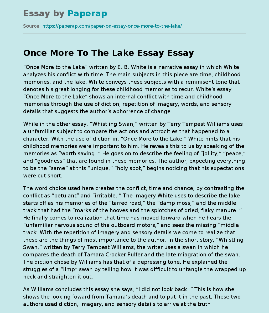 descriptive essay of lake