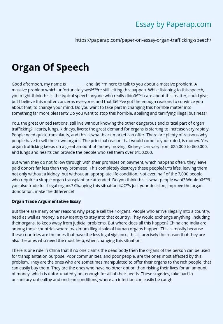 Organ Of Speech