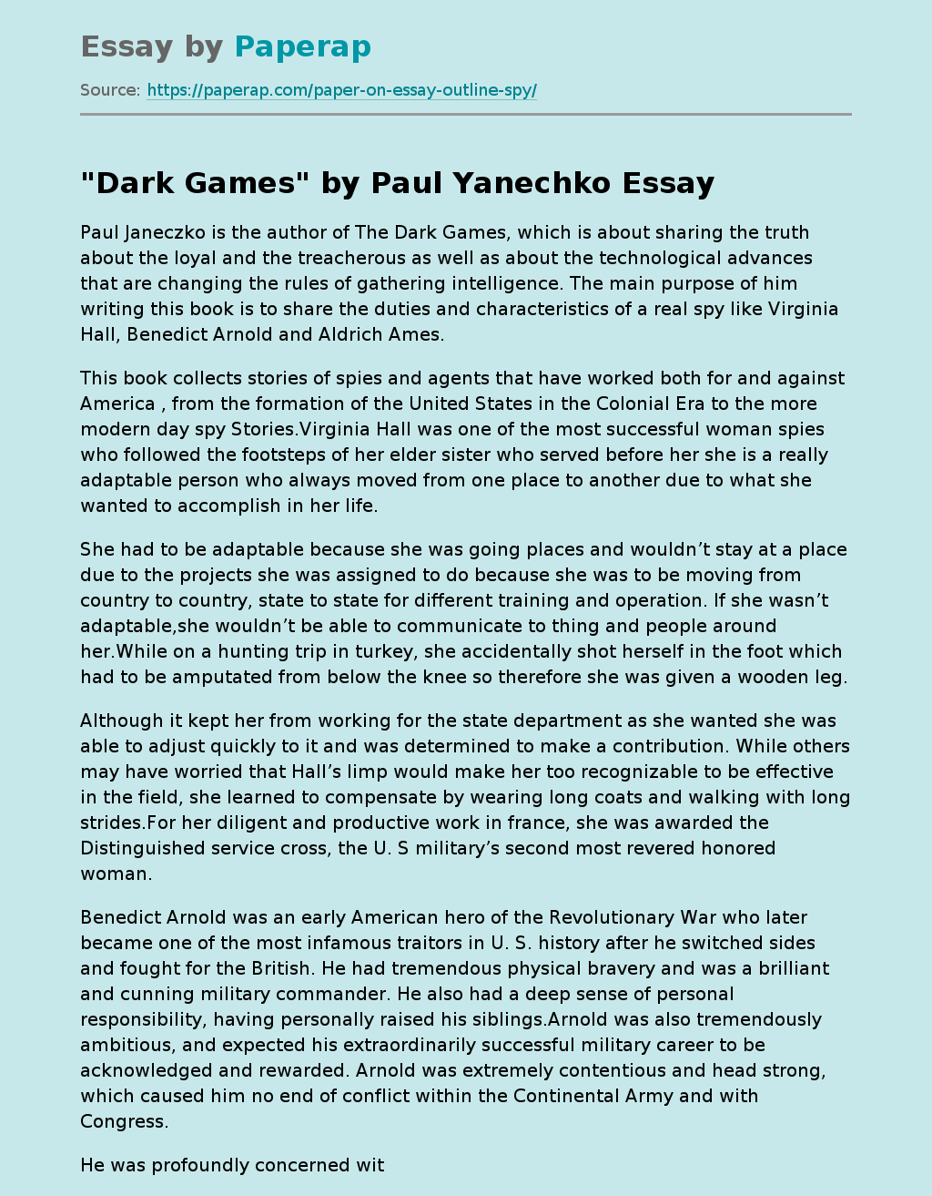 "Dark Games" by Paul Yanechko