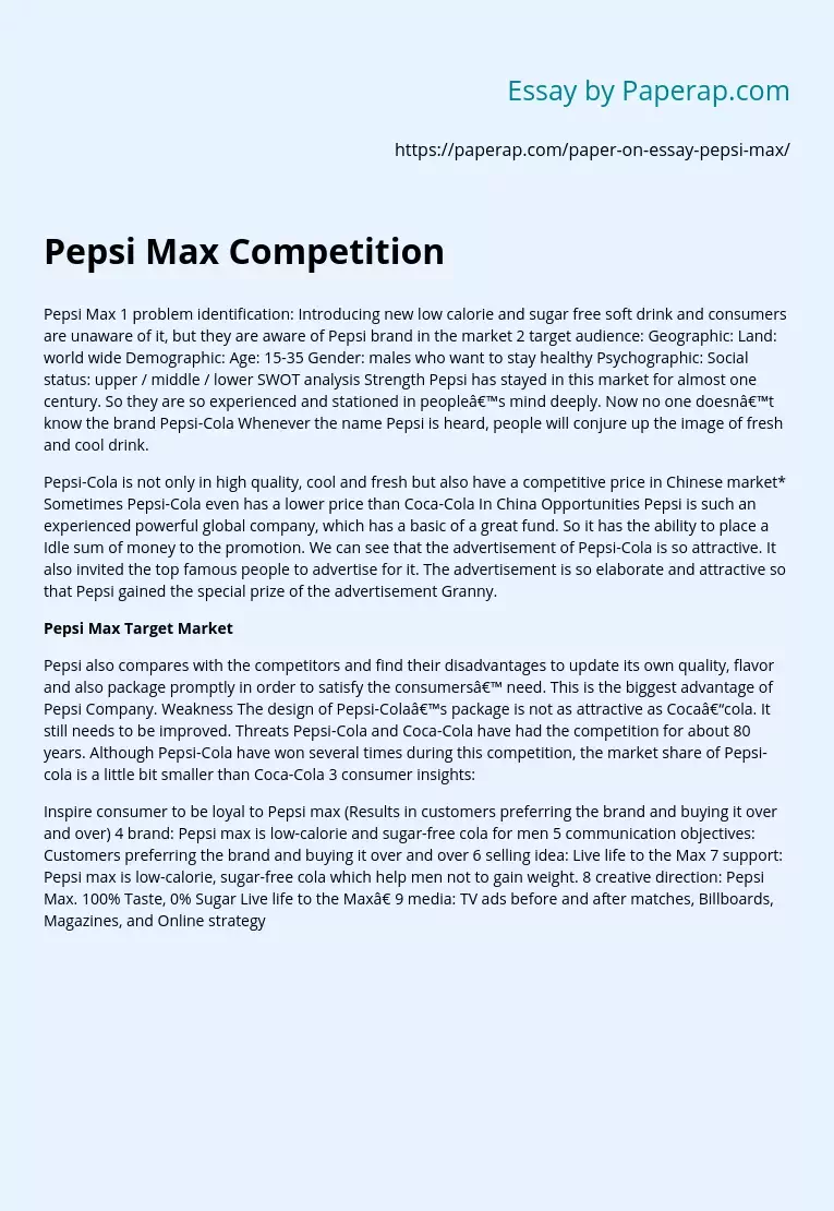 Pepsi Max Competition