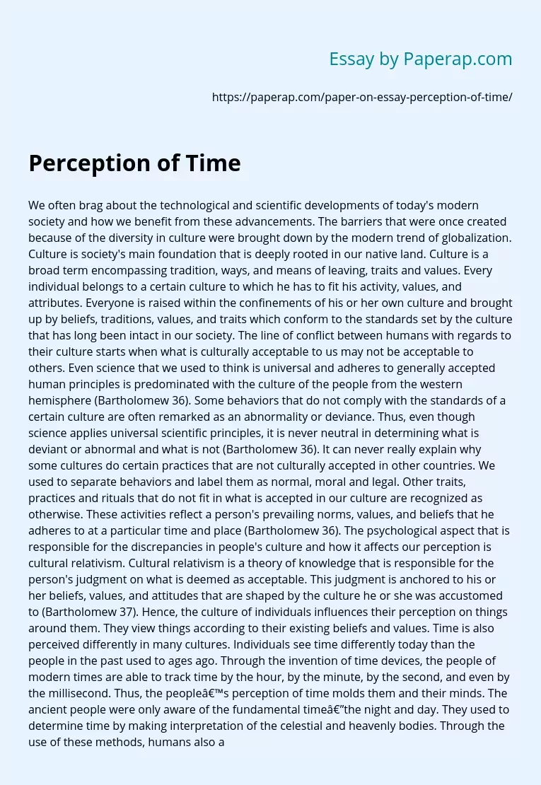 Perception of Time